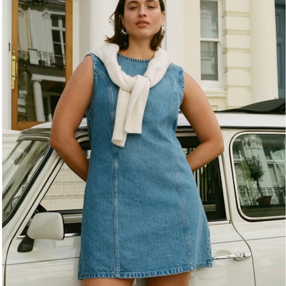 Abercrombie denim shift mini dress - Picture 4 of 12